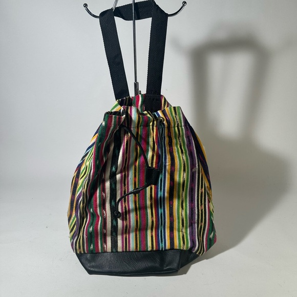 Colorful Striped Drawstring Backpack - Picture 1 of 7
